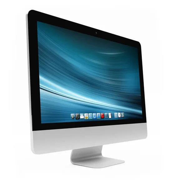 Moderne computerscherm op witte achtergrond 3D-rendering — Stockfoto