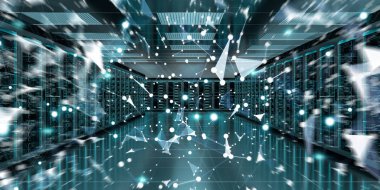 Sunucu odası Merkezi Cyber veriler 3B oluşturmayı alışverişi