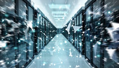 Sunucu odası Merkezi Cyber veriler 3B oluşturmayı alışverişi