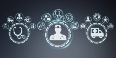 Sağlık modern arayüz 3d render