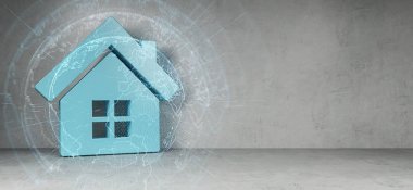 İç bağlantı 3d render ile simgesinde SmartHome
