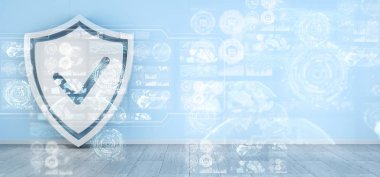 Kalkan kutsal kişilerin resmi iç web arabirimi 3d render ile