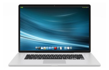 Modern gümüş dizüstü 3d render