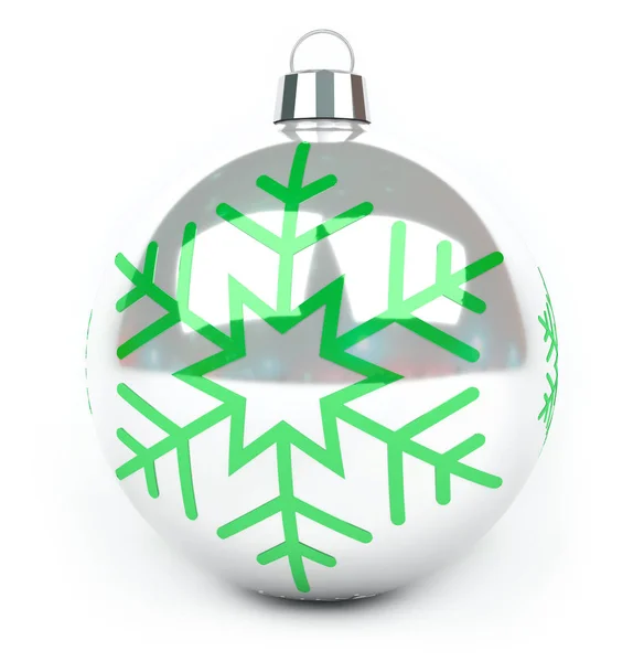 Green christmas bauble 3D rendering — Stock Photo, Image