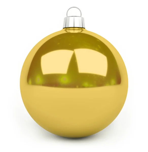 Golden Natal bugiganga 3D renderização — Fotografia de Stock