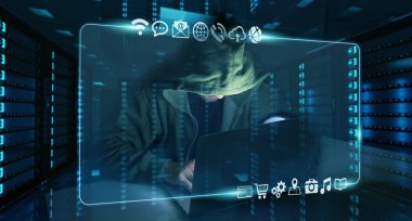 Bir bilgisayar ile kişisel verileri bilgilere erişim hacker 3d