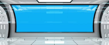 Uzay gemisi parlak iç 3d render