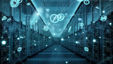 Sunucu odası Merkezi Cyber veriler 3B oluşturmayı alışverişi