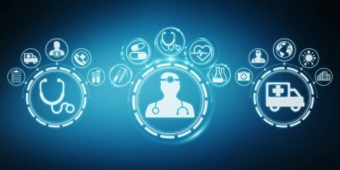 Sağlık modern arayüz 3d render