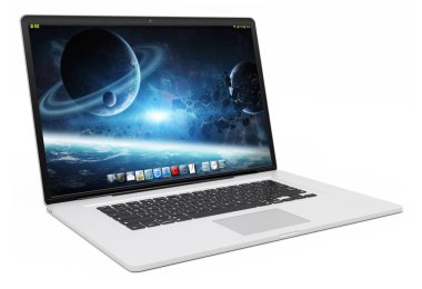 Modern gümüş dizüstü 3d render