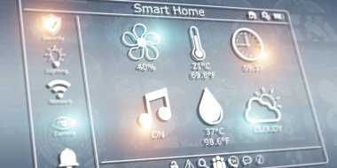 3D işleme modern dijital akıllı ev arabirimi