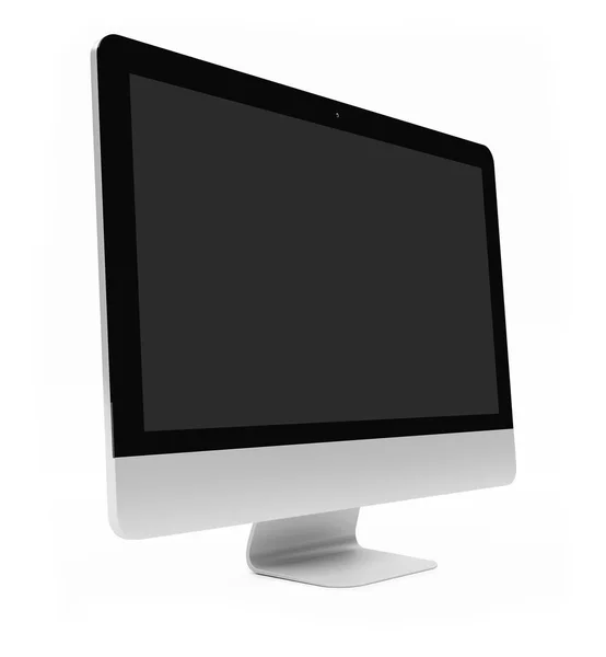 Écran d'ordinateur moderne sur fond blanc rendu 3D — Photo