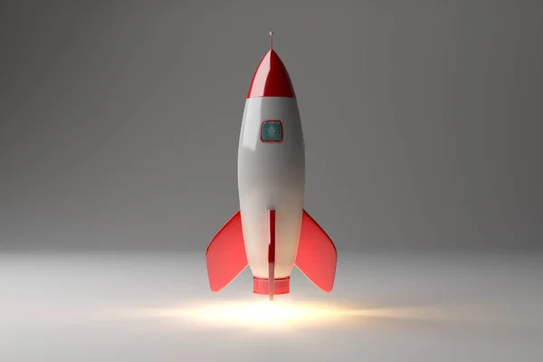 Modern digital rocket launching 3D rendering — Stock Photo, Image