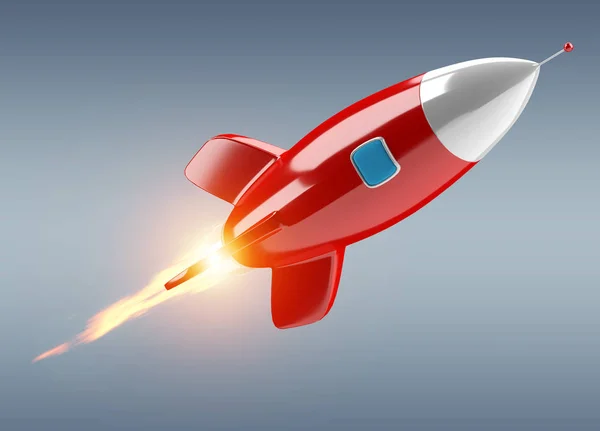 Isolé moderne fusée numérique rendu 3D — Photo