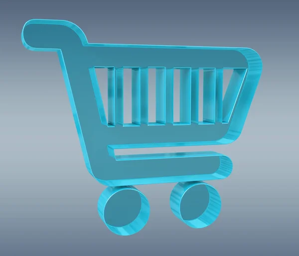Ícones de compras digitais isolados renderização 3D — Fotografia de Stock