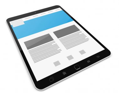Modern dijital dokunmatik tablet 3d render