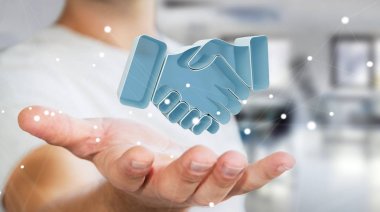 Bir ortaklık 3d render sonuç işadamı