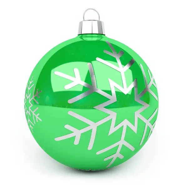 Bauble de Navidad verde 3D renderizado —  Fotos de Stock