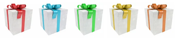 Colorful christmas gift pack isolated 3D rendering — Stock Photo, Image