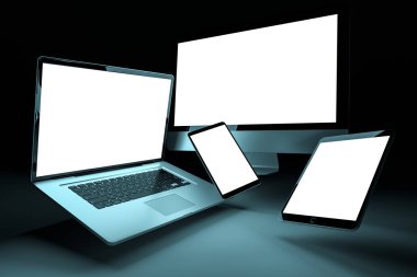 Modern dijital gümüş teknik cihaz 3d render