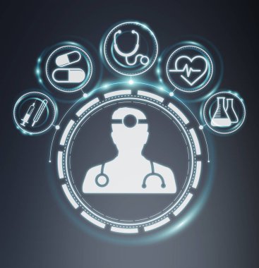 Sağlık modern arayüz 3d render