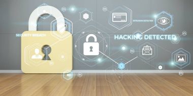 Dijital ev güvenlik 3d render kesmek