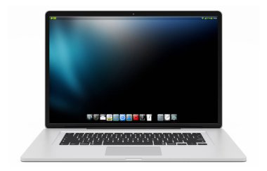 Modern gümüş dizüstü 3d render