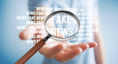 İşadamı sahte haber bilgi 3d render keşfetmek