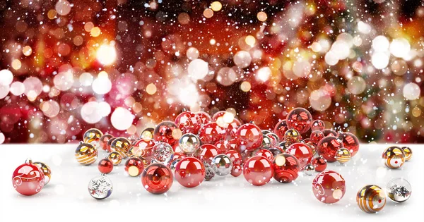 Bola de Navidad roja y blanca 3D renderizado —  Fotos de Stock