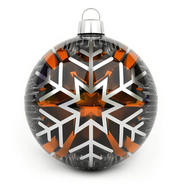 Naranja Navidad bauble 3D renderizado —  Fotos de Stock