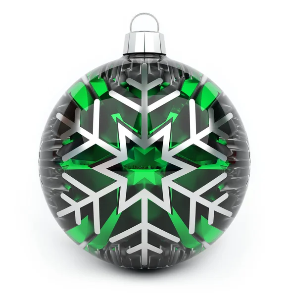 Bauble de Navidad verde 3D renderizado — Foto de Stock