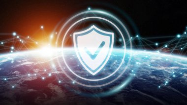 Siber Güvenlik Planet Earth 3d render