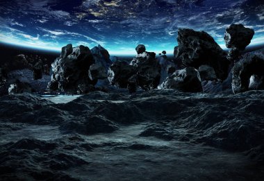 Astronotlar bir asteroid keşfetmek bu i 3d işleme öğeleri