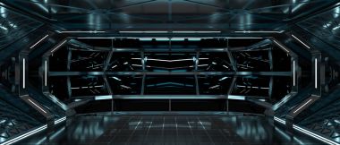 Uzay gemisi karanlık iç 3d render