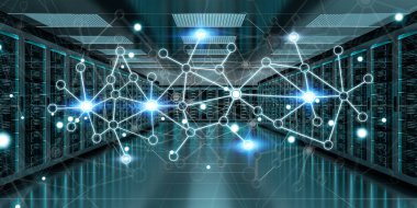 Sunucu odası Merkezi Cyber veriler 3B oluşturmayı alışverişi