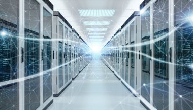 Sunucu odası Merkezi Cyber veriler 3B oluşturmayı alışverişi