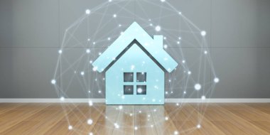 İç bağlantı 3d render ile simgesinde SmartHome