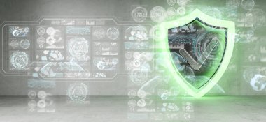 Kalkan kutsal kişilerin resmi iç web arabirimi 3d render ile