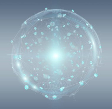 Hologram veriler dijital küre 3d render