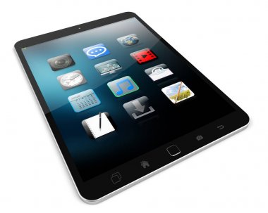 Modern dijital dokunmatik tablet 3d render