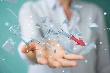 İşkadını kırık kriz ok 3d render ile