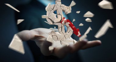 Dolar Döviz Alım 3d render patlayan ile iş adamı