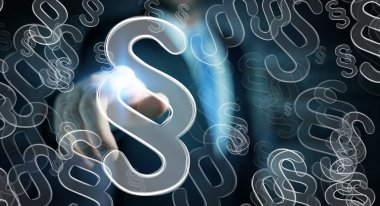 Hukuk koruma sağ sembol dokunmadan işadamı