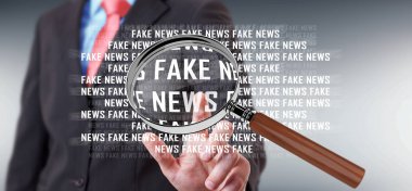 İşadamı sahte haber bilgi 3d render keşfetmek