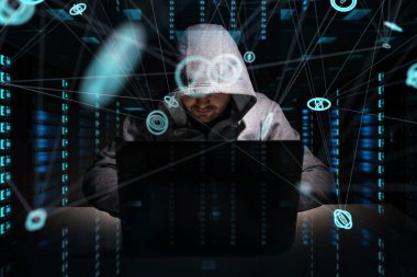 Bir bilgisayar ile kişisel verileri bilgilere erişim hacker 3d