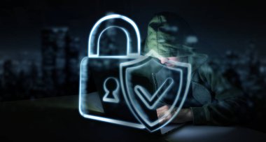 Bir bilgisayar ile kişisel verileri bilgilere erişim hacker 3d