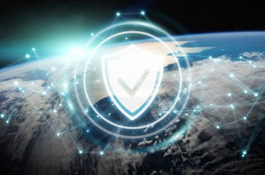 Siber Güvenlik Planet Earth 3d render