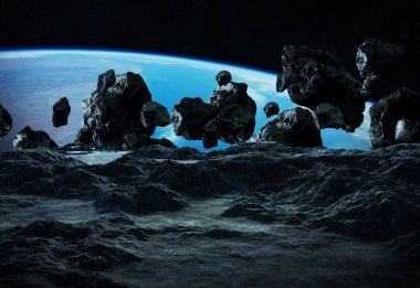 Astronotlar bir asteroid keşfetmek bu i 3d işleme öğeleri