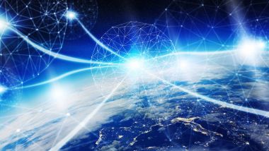 3d render bağlantılar sistem ve veri değişim gezegende toprak