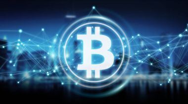 Bitcoins değişim arka plan 3d render